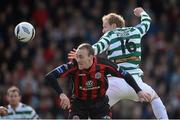 18 March 2013; Derek Foran, Shamrock Rovers, in action against Dave Scully, Bohemians. Airtricity League Premier Division, Bohemians v Shamrock Rovers, Dalymount Park, Dublin. Picture credit: David Maher / SPORTSFILE