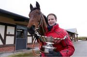 19 March 2013; Trainer Tom Gibney with winner of last year's Irish Grand National Lion Na Bearnai at the launch and weights announcement of the Ladbrokes Irish Grand National. Tom Gibney’s Yard, Drumbaragh Stud, Drumbaragh, Kells, Co. Meath. Photo by Sportsfile