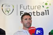 19 March 2013; Republic of Ireland captain Robbie Keane was unveiled as ambassador for the McDonald's FAI Future Football programme, a brand new partnership to support grassroots football clubs and enhance the work they do at a local level. Over 4,000 boys and girls, under 8, under 9, and under 10, from 83 clubs across Ireland are expected to participate in the new initiative this year, which includes free coach education workshops, Fun Days, and football competitions. At the launch is Robbie Keane. McDonald’s FAI Launch of Future Football, Malahide Castle, Dublin. Picture credit: Brian Lawless / SPORTSFILE