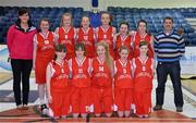 19 March 2013; The Virginia College team. All-Ireland Schools League 2013, U16A Girl's Final, Christ King, Cork v Virginia College, Cavan, National Basketball Arena, Tallaght, Dublin. Picture credit: Brendan Moran / SPORTSFILE