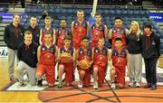 20 March 2013; The OLM Drimnagh team. U16C Boys - All-Ireland Schools League Finals 2013, OLM Drimnagh, Dublin v Colaiste Chiarain Croom, Limerick, National Basketball Arena, Tallaght, Dublin. Picture credit: Brian Lawless / SPORTSFILE