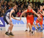 20 March 2013; Sarah O'Boyle, Mercy Secondary School Ballymahon, in action against Celine Ní Fhailigh, Colaiste Oirial. U16C Girls - All-Ireland Schools League Finals 2013, Mercy Secondary School Ballymahon, Longford v Colaiste Oiriall, Monaghan, National Basketball Arena, Tallaght, Dublin. Picture credit: Brian Lawless / SPORTSFILE