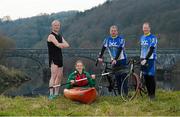 20 March 2013; Irish Rugby player Niamh Briggs, runner Trevor Mason, with cyclists Tom Feerick and Kieran Cahill in attendance at the launch of the Waterford Adventure Race 2013 in association with Cappoquin Community Development Co Ltd. For further information or to enter online visit www.waterfordadventurerace.com. Cappoquin, Co. Waterford. Picture credit: Matt Browne / SPORTSFILE