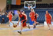 21 March 2013; Joey Wallace, Rathoaths Community School, leads an attack for his side. U19C Boys - All-Ireland Schools League Finals 2013, Scoil Cathriona, Glasnevin v Rathoaths Community School, Meath, National Basketball Arena, Tallaght, Dublin. Picture credit: Matt Browne / SPORTSFILE