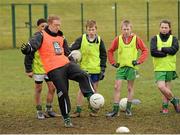 23 March 2013; Kerry's Colm Cooper demonstrates his skills during the AIB GAA Skills Day event at Balltinglass GAA Club. AIB, proud sponsors of the GAA Club Championships, joined up with the Wicklow junior football and hurling players to celebrate the club’s county success and acknowledge the role which the club plays in the community by supporting them in hosting the AIB GAA Skills event. Balltinglass GAA Club, Baltinglass, Co. Wicklow. Picture credit: Pat Murphy / SPORTSFILE