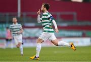 2 April 2013; Sean O'Connor, Shamrock Rovers, celebrates after scoring his side's first goal. Airtricity League Premier Division, Limerick FC v Shamrock Rovers, Thomond Park, Limerick. Picture credit: Gareth Williams / SPORTSFILE