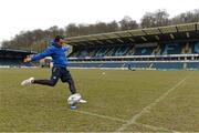 4 April 2013; Leinster's Isa Nacwea practices his goalkicking during the captain's run ahead of their Amlin Challenge Cup Quarter-Final against Wasps on Friday. Leinster Rugby Captain's Run, Adams Park, High Wycombe, England. Picture credit: Brendan Moran / SPORTSFILE