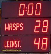 5 April 2013; The scoreboard at the final whistle, reads Leinster 48 - Wasps 28. Amlin Challenge Cup Quarter-Final 2012/13, London Wasps v Leinster, Adams Park, High Wycombe, England. Picture credit: Brendan Moran / SPORTSFILE