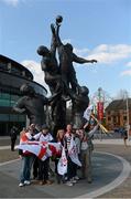 6 April 2013; Ulster supporters gather outside Twickenham Stadium ahead of the game. Heineken Cup Quarter-Final 2012/13, Saracens v Ulster, Twickenham Stadium, Twickenham, London, England. Picture credit: Brendan Moran / SPORTSFILE