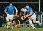 5 April 2013; Cian Healy, Leinster, is tackled by Sakaria Taulafo, Wasps. Amlin Challenge Cup Quarter-Final 2012/13, London Wasps v Leinster, Adams Park, High Wycombe, England. Picture credit: Brendan Moran / SPORTSFILE