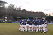 5 April 2013; The Leinster team gather together in a huddle before the game. Amlin Challenge Cup Quarter-Final 2012/13, London Wasps v Leinster, Adams Park, High Wycombe, England. Picture credit: Brendan Moran / SPORTSFILE