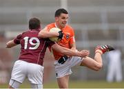7 April 2013; Stephen Harold, Armagh, in action against Anthony Griffin, Galway. Allianz Football League, Division 2, Armagh v Galway, Athletic Grounds, Armagh. Photo by Sportsfile