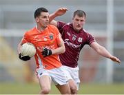 7 April 2013; Stephen Harold, Armagh, in action against Anthony Griffin, Galway. Allianz Football League, Division 2, Armagh v Galway, Athletic Grounds, Armagh. Photo by Sportsfile