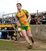 7 April 2013; Patrick McBrearty, Donegal, runs out for the start of the game. Allianz Football League, Division 1, Donegal v Dublin, Páirc MacCumhaill, Ballybofey, Co. Donegal. Picture credit: Oliver McVeigh / SPORTSFILE