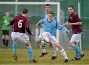 10 April 2013; Darren Kilcawley, Summerhill College, in action against Jason Mullins, CBS Sexton Street. UMBRO FAI Schools Dr. Tony O’Neill Senior All-Ireland Cup Final, Summerhill College, Sligo v CBS Sexton Street, Limerick, Home Farm FC, Whitehall, Dublin. Picture credit: Brian Lawless / SPORTSFILE