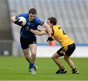 13 April 2013; Danny Tallon, St. Patrick’s College, in action against James O'Malley, St. Patrick’s Classical School. Masita All-Ireland Senior Colleges Football 'A' Final, St. Patrick’s Classical School, Navan, Co. Meath v St. Patrick’s College, Maghera, Co. Derry, Croke Park, Dublin. Picture credit: Ray McManus / SPORTSFILE