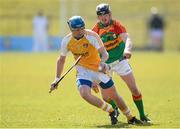 14 April 2013; Jackson McGreevey, Antrim, in action against Seán Murphy, Carlow. Allianz Hurling League, Division 1B, Relegation Play-off, Antrim v Carlow, Páric Tailteann, Navan, Co. Meath. Photo by Sportsfile