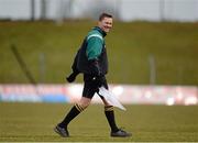 7 April 2013; Standby referee Rory Hickey leaves the field at half time. Allianz Football League, Division 3, Meath v Fermanagh, Pairc Tailteann, Navan, Co. Meath. Picture credit: Ray McManus / SPORTSFILE