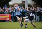 20 April 2013; Dean Rock, Dublin, in action against Manus Breathnach, Galway. Opening of the new pitch at Round Tower GAA Club, Dublin v Galway, Round Tower GAA Club, Monastery Road, Clondalkin, Dublin. Picture credit: Barry Cregg / SPORTSFILE