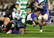 26 April 2013; Fetu'u Moana Vainikolo, Connacht, goes over to score a try. Celtic League 2012/13, Round 19 Refixture, Benetton Treviso v Connacht, Stadio Di Monigo, Treviso, Italy. Picture credit: Daniele Resini / SPORTSFILE