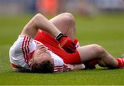 28 April 2013; Derry corner forward Raymond Wilkinson reacts after being injured in the second half.  Allianz Football League Division 2 Final, Derry v Westmeath, Croke Park, Dublin. Picture credit: Ray McManus / SPORTSFILE