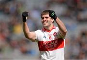 28 April 2013; Mark Lynch, Derry, celebrates at the final whistle. Allianz Football League Division 2 Final, Derry v Westmeath, Croke Park, Dublin. Picture credit: Oliver McVeigh / SPORTSFILE