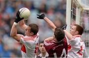 28 April 2013; Patsy Bradley, left, and Aidan McAlynn, Derry, in action against Ciaran Curley, Westmeath. Allianz Football League Division 2 Final, Derry v Westmeath, Croke Park, Dublin. Picture credit: Oliver McVeigh / SPORTSFILE