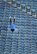 3 May 2013; A Leinster supporter ahead of the game. Celtic League 2012/13, Round 22, Leinster v Ospreys, RDS, Ballsbridge, Dublin. Picture credit: Stephen McCarthy / SPORTSFILE