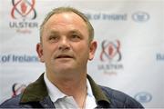 3 May 2013; Ulster head coach Mark Anscombe during a post match press conference. Celtic League 2012/13, Round 22, Ulster v Cardiff Blues, Ravenhill Park, Belfast, Co. Antrim. Picture credit: Oliver McVeigh / SPORTSFILE