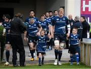 3 May 2013; Leinster captain Leo Cullen with matchday mascots Joe Whelan, left, and Ronan Cahill, right. Celtic League 2012/13, Round 22, Leinster v Ospreys, RDS, Ballsbridge, Dublin. Picture credit: Stephen McCarthy / SPORTSFILE