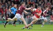 4 May 2013; Jamie Wall, Cork, in action against Shane Walsh, Galway. Cadbury GAA Football Under 21 All-Ireland Championship Final, Galway v Cork, Gaelic Grounds, Limerick. Picture credit: Diarmuid Greene / SPORTSFILE