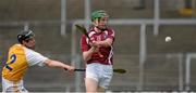 5 May 2013; Niall O'Brien, Westmeath, scores his side's first goal dispite the tackle of Barry McFall, Antrim. Leinster GAA Hurling Senior Championship, Preliminary Round, Westmeath v Antrim, Cusack Park, Mullingar, Co. Westmeath. Picture credit: Oliver McVeigh / SPORTSFILE