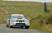 5 May 2013; Gary Jennings and Neil Doherty in action in their Subaru Impreza WRC S12B on SS10 Cods Head, Allihies, Co. Cork. cartell.ie International Rally of the Lakes 2013, Killarney, Co. Kerry. Picture credit: Barry Cregg / SPORTSFILE