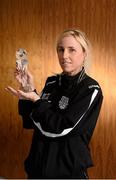 8 May 2013; Caroline Thorpe, of Raheny United, is presented with the Bus Eireann Women’s National League Player of the Month Award for April 2013. FAI Headquarters, Abbotstown, Dublin. Picture credit: Stephen McCarthy / SPORTSFILE