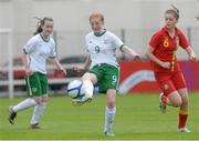 10 May 2013; Hayley Nolan, Republic of Ireland, in action against Lily Stephens, Wales. UEFA Women’s U16 Development Tournament, Wales v Republic of Ireland, Frank Cooke Park, Dublin. Picture credit: Brian Lawless / SPORTSFILE