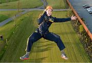 10 May 2013; Meath's Brian Menton on the zip-line during an open night ahead of the Leinster GAA Football Senior Championships. Meath GAA Pre Championship Media Night, Tayto Park, Kilbrew, Ashbourne, Co. Meath. Photo by Sportsfile