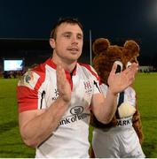 10 May 2013; Tommy Bowe, Ulster, celebrates after the game. Celtic League Play-off, Ulster v Llanelli Scarlets, Ravenhill Park, Belfast, Co. Antrim. Picture credit: Oliver McVeigh / SPORTSFILE