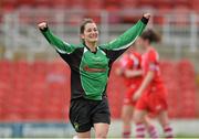 12 May 2013; Solene Barbance, Peamount United, celebrates after scoring the first goal against Cork Women’s FC. Bus Eireann Women’s National League, Cork Women’s FC v Peamount United, Turner’s Cross, Cork. Picture credit: Matt Browne / SPORTSFILE