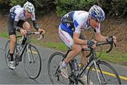 12 May 2013; Conor Murphy, Eurocycles, leads teammate Thomas Martin on the approach to Newtonmountkennedy in the 2013 Shay Elliott Memorial. Bray Wheelers Cycling Club, Bray, Co. Wicklow. Picture credit: Stephen McMahon / SPORTSFILE