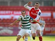 14 May 2013; Karl Sheppard, Shamrock Rovers, in action against Kenny Browne, St. Patrick’s Athletic. Airtricity League Premier Division, St. Patrick’s Athletic v Shamrock Rovers, Richmond Park, Dublin. Picture credit: Brian Lawless / SPORTSFILE