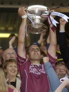 6 July 2003; Galway captain Kevin Walsh lifts the Nestor cup after victory over Mayo. Bank of Ireland Connacht Senior Football Championship Final, Galway v Mayo, Pearse Stadium, Galway. Picture credit; Damien Eagers / SPORTSFILE *EDI*