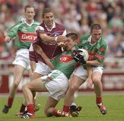 6 July 2003; Mayo's Alan Dillon, right, and Fergal Kelly in action against Galway's Kevin Walsh. Bank of Ireland Connacht Senior Football Championship Final, Galway v Mayo, Pearse Stadium, Galway. Picture credit; Damien Eagers / SPORTSFILE *EDI*