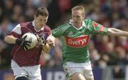 6 July 2003; Michael Meehan, Galway, in action against Mayo's David Heaney. Bank of Ireland Connacht Senior Football Championship Final, Galway v Mayo, Pearse Stadium, Galway. Picture credit; Damien Eagers / SPORTSFILE *EDI*