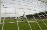 6 July 2003; Mayo's Stephen Carolan puts his penalty wide of Galway goalkeeper Brian Donoghue. Bank of Ireland Connacht Senior Football Championship Final, Galway v Mayo, Pearse Stadium, Galway. Picture credit; Damien Eagers / SPORTSFILE *EDI*