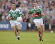 19 July 2003; Declan Sweeney, Mayo, in action against Fermanagh's Kieran Gallagher. Bank of Ireland Senior Football Championship qualifier, Mayo v Fermanagh, Markievicz Park, Sligo. Picture credit; Damien Eagers / SPORTSFILE *EDI*