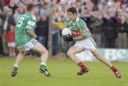 19 July 2003; James Gill, Mayo, in action against Fermanagh's Martin McGrath. Bank of Ireland Senior Football Championship qualifier, Mayo v Fermanagh, Markievicz Park, Sligo. Picture credit; Damien Eagers / SPORTSFILE *EDI*