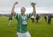 19 July 2003; Neil Cox, Fermanagh, celebrates after victory over Mayo. Bank of Ireland Senior Football Championship qualifier, Mayo v Fermanagh, Markievicz Park, Sligo. Picture credit; Damien Eagers / SPORTSFILE *EDI*