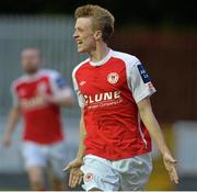 28 May 2013; Christopher Forrester, St. Patrick’s Athletic, celebrates after scoring his side's third goal of the game. Airtricity League Premier Division, St. Patrick’s Athletic v UCD, Tolka Park, Dublin. Picture credit: Barry Cregg / SPORTSFILE