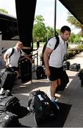 2 June 2013; Ireland's Richardt Strauss and Jamie Hagan on the team's arrival in Houston ahead of the Ireland Rugby Tour to North America. Houston, Texas, USA. Picture credit: Brendan Moran / SPORTSFILE