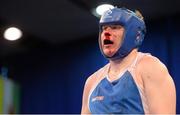 4 June 2013; Tomi Honka, Finland, after been beaten by Tommy McCarthy, Ireland, in their 91kg Heavyweight bout. EUBC European Men's Boxing Championships 2013, Minsk, Belarus. Photo by Sportsfile